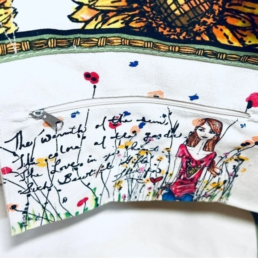 BRIGHTON Something Wonderful Sunflower LOVE Tote Bag - Picture 12 of 15